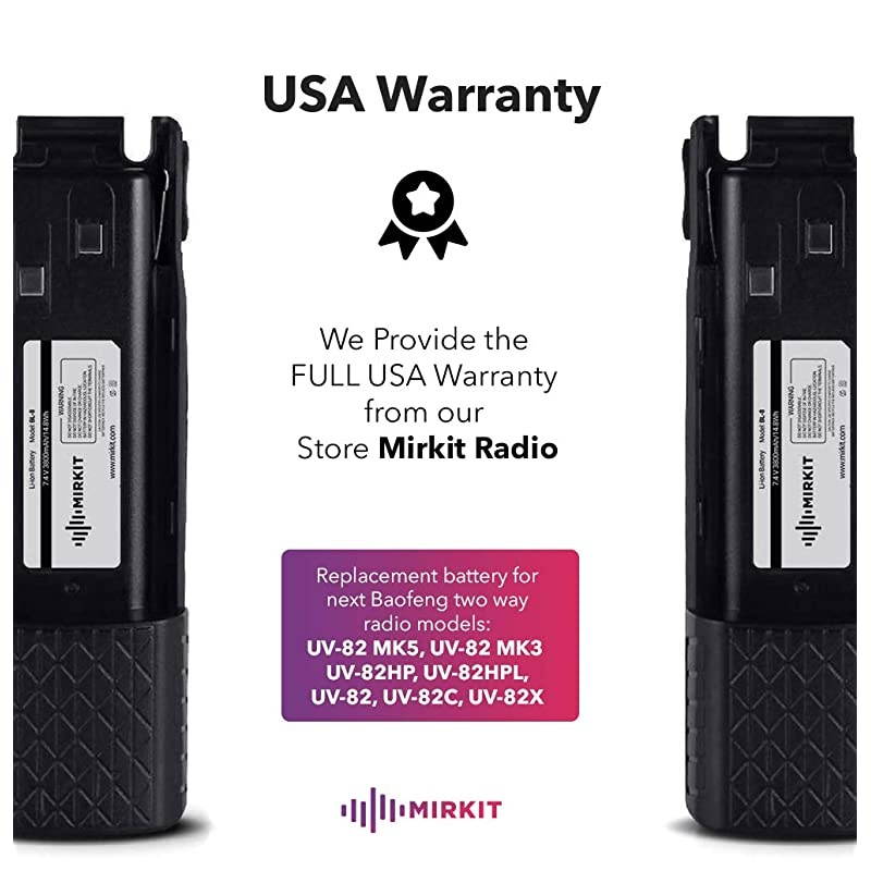 3800 mAh UV82 Battery BL8 74V Liion Compatible With Baofeng UV82 MK35 UV 82HP UV 82 UV 82C Gmrs V1 MURS V1 Baofeng Accessories Baofeng Extended Battery by  Radio