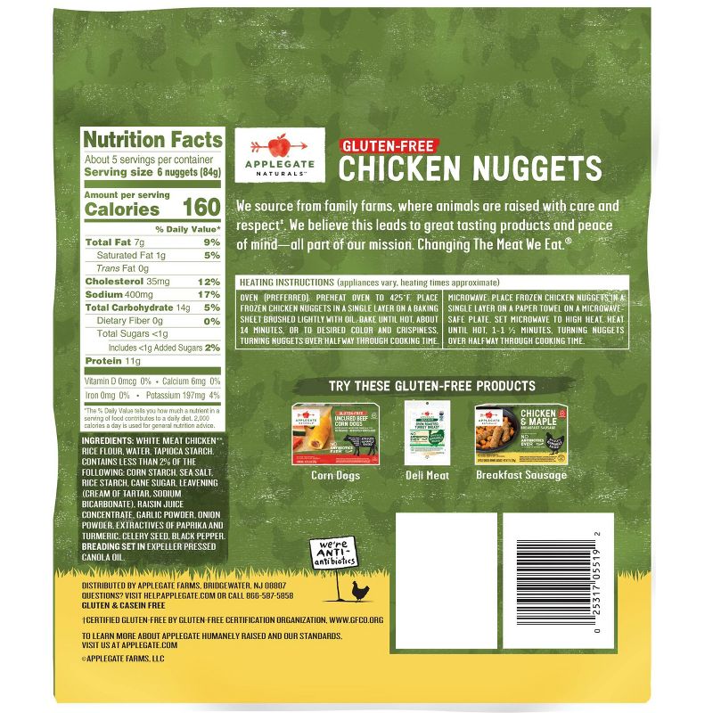 Applegate Naturals Gluten Free Family Size Chicken Nuggets - Frozen - 16oz