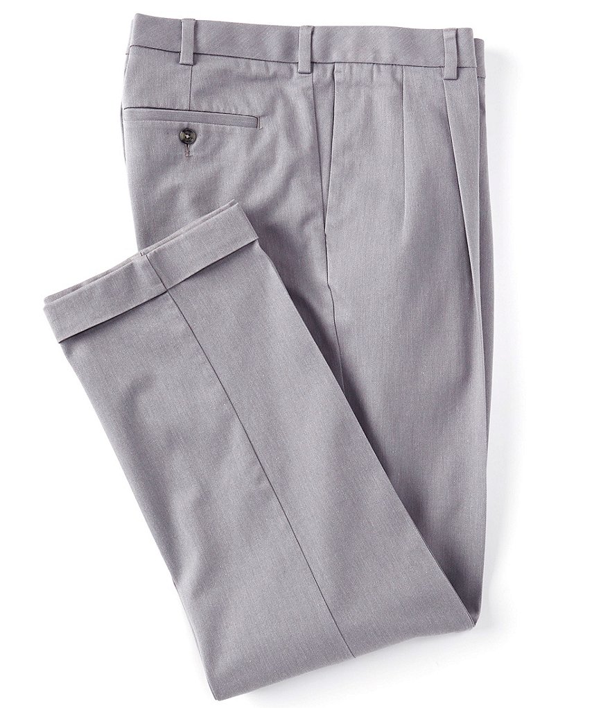 Roundtree & Yorke TravelSmart CoreComfort Non-Iron Pleated Classic/Relaxed Fit Chino Pants
