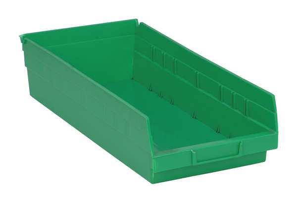 QUANTUM STORAGE SYSTEMS QSB108GN Green Shelf Bin, 17-7/8"L x 8-3/8"W x 4"H