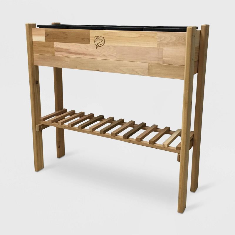 11" Elevated Rectangular Garden Bed Planters With Removable Liners Cedar - GRO Products