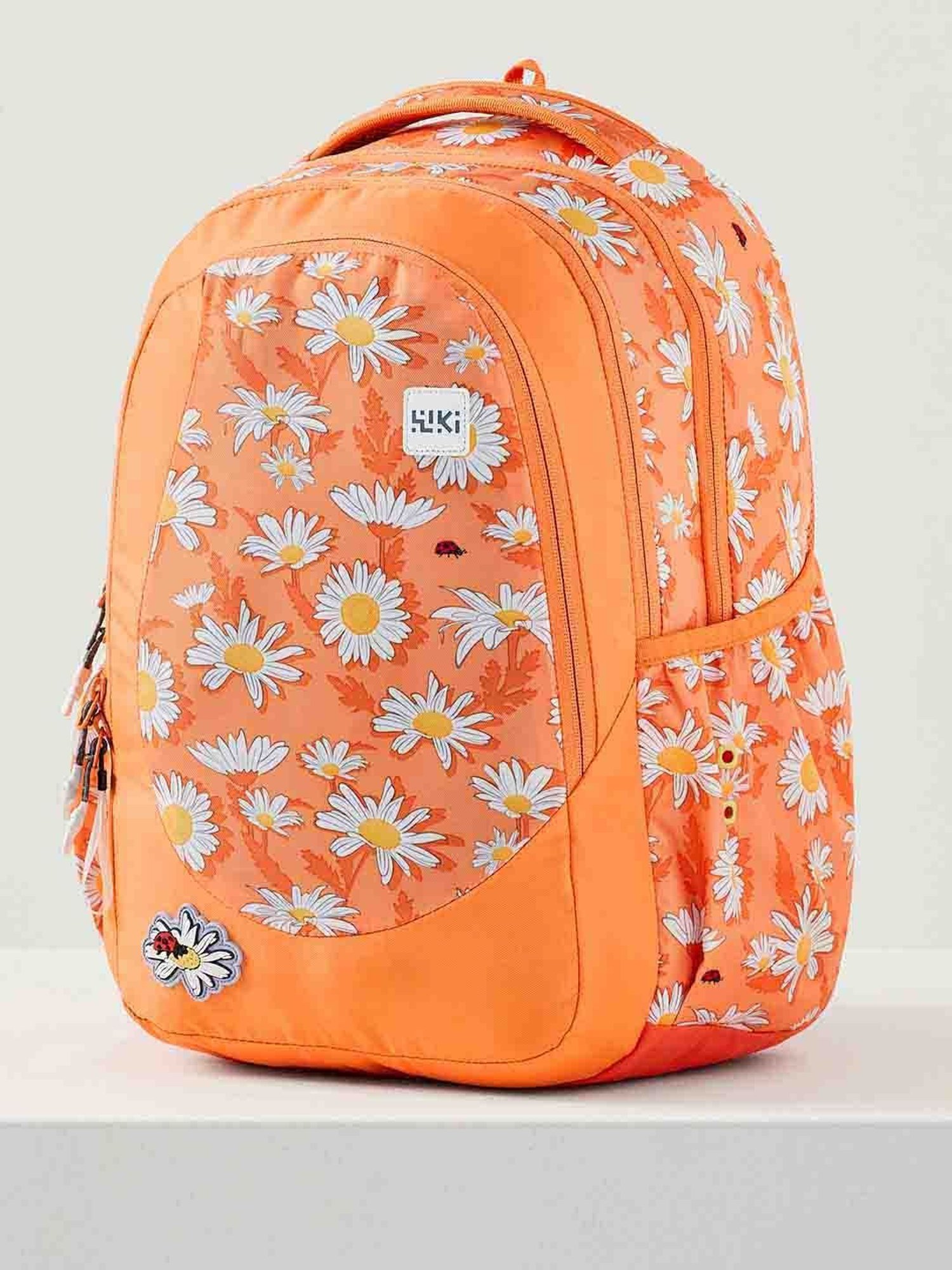 Wiki Back to School 3 Orange Polyester Printed Backpack - 31 Ltrs