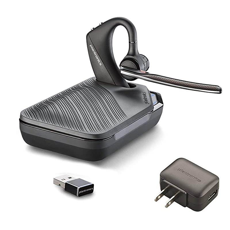 Voyager 5200UC Bluetooth Headset Bundle wBonus Wall Charger 20611001B | for Smartphones PC MAC Using RingCentral Software or App