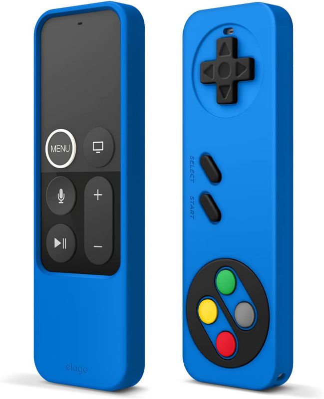 elago R4 Retro Apple TV Remote Case Compatible with Apple TV Siri Remote 1st Generation - Classic Controller Design [Non-Functional], Lanyard Included [US Patent Registered] (Blue)