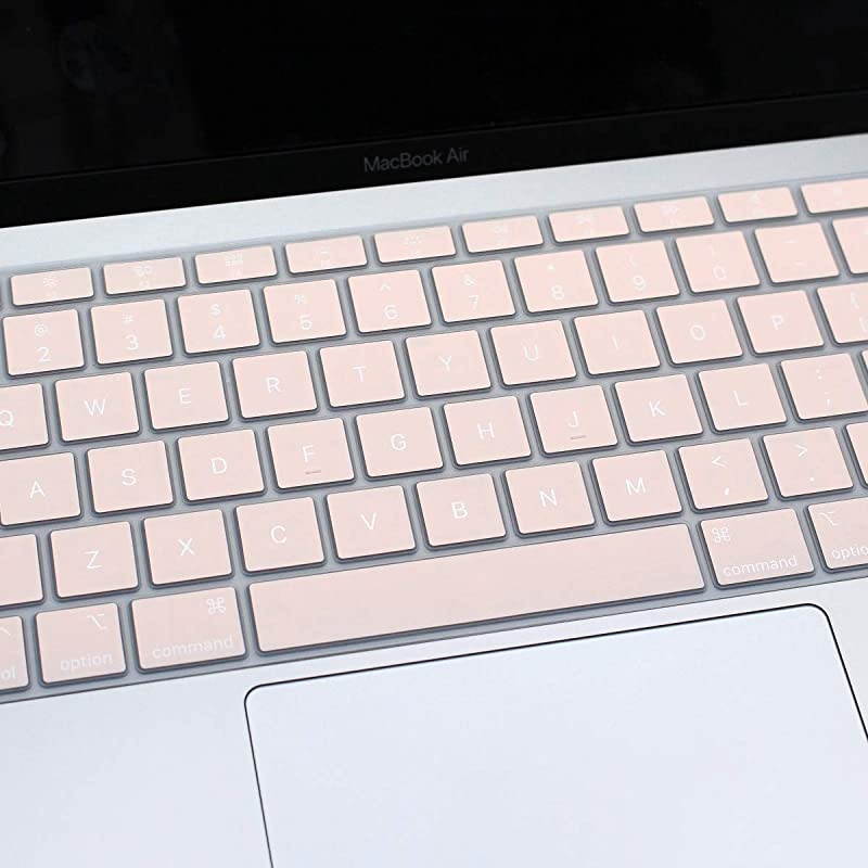 2020 MacBook Air 13 inch Keyboard Cover Newest Version Soft Silicone Skin Protector for MacBook Air 13Inch Touch ID with Retina Display A2337A2179 US Layout 2020d Rose Pink