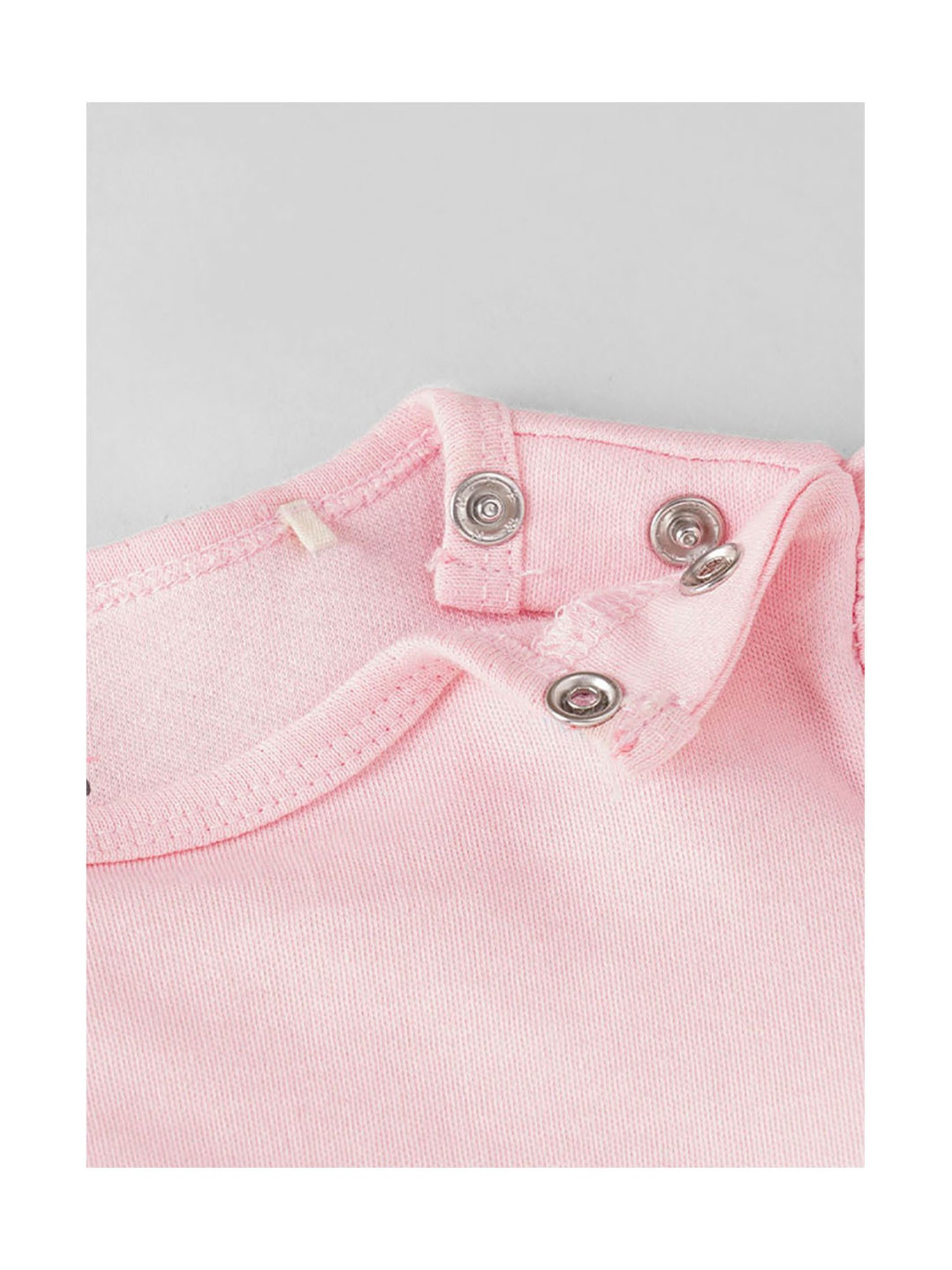 Ed-a-Mamma Baby Pink Solid Full Sleeves Romper, Mittens with Cap