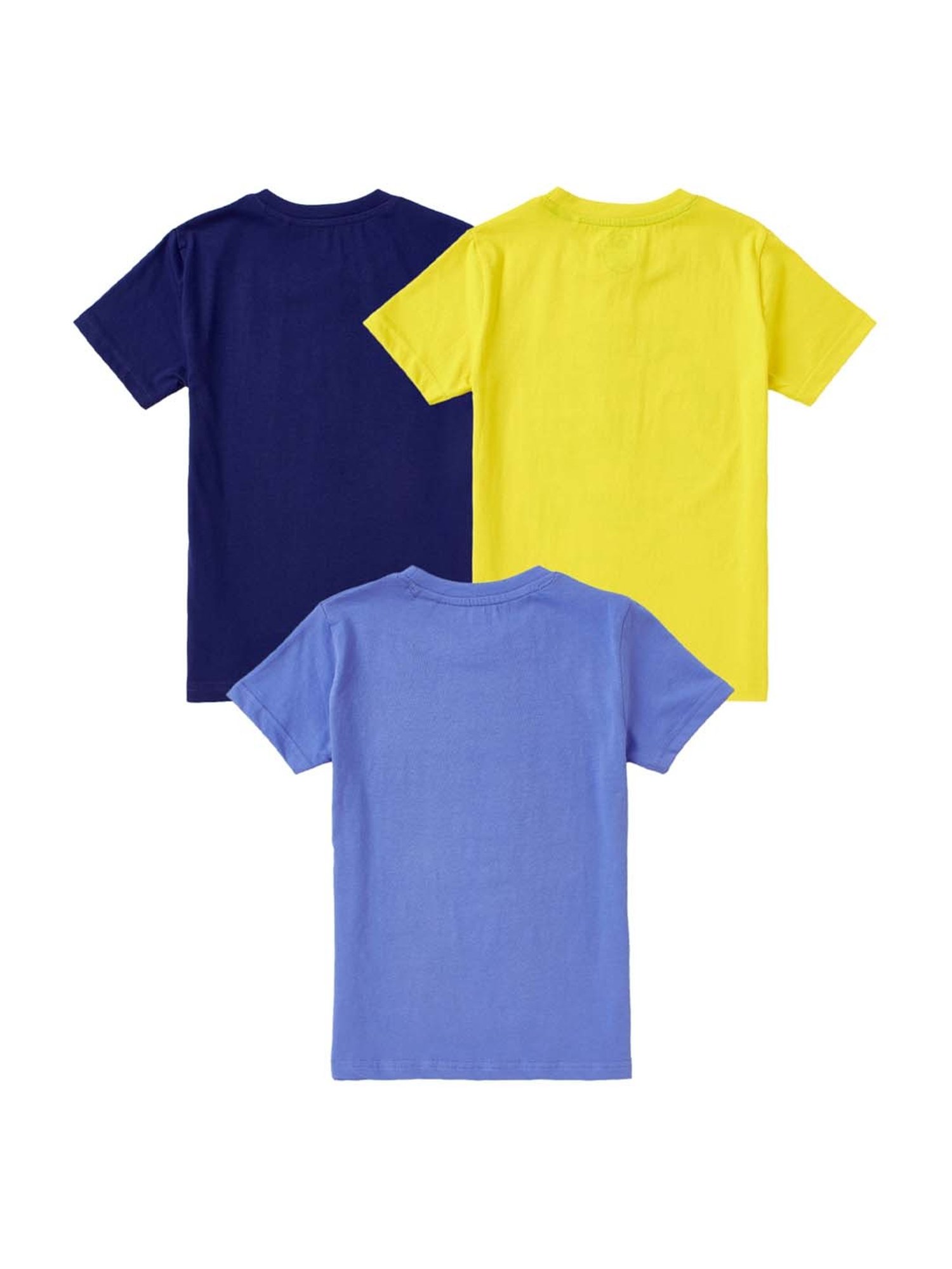 Cub McPaws Kids Multicolor Cotton Printed T-Shirt (Pack of 3)