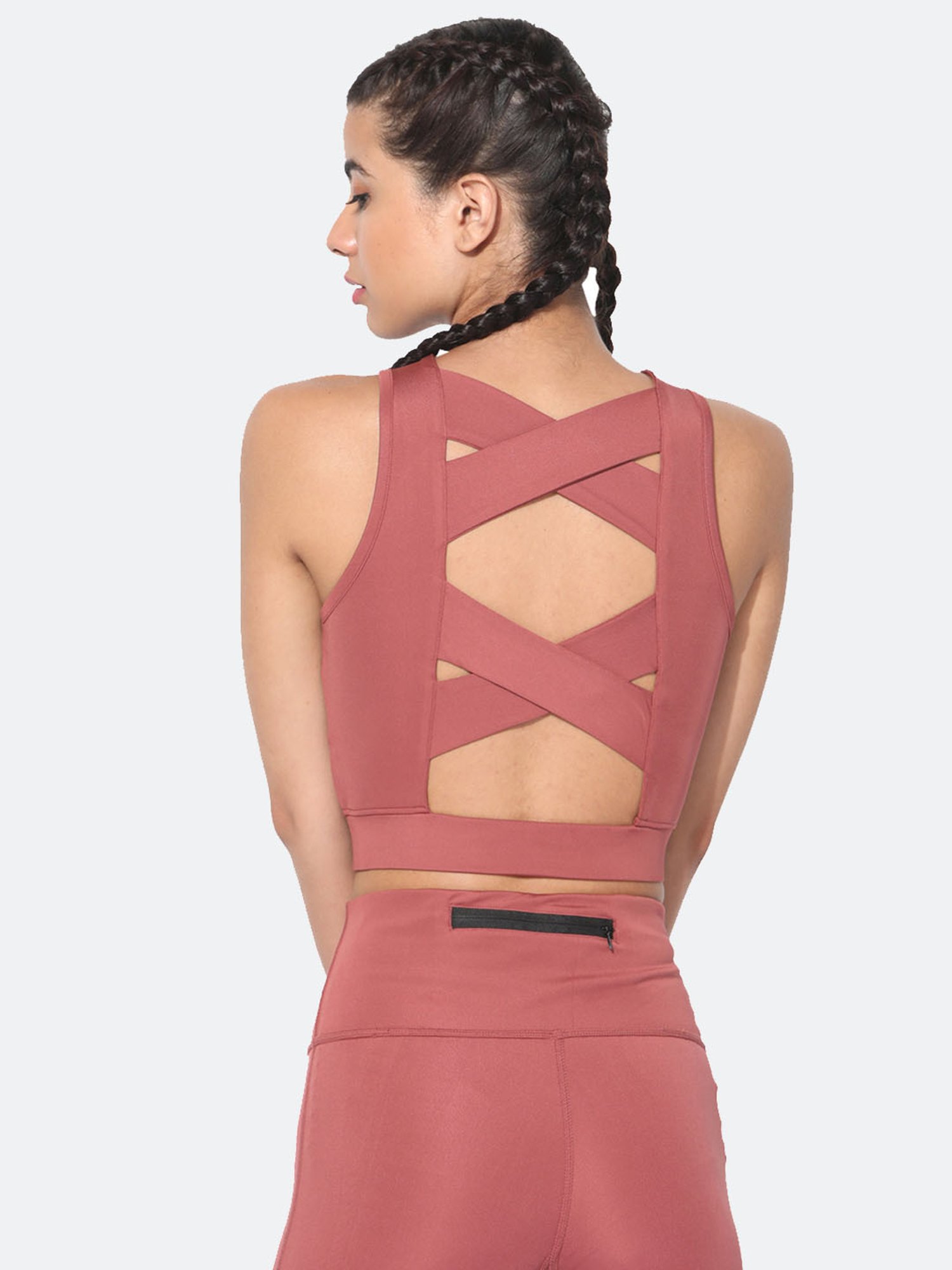 SILVERTRAQ Dusty Pink Relaxed Fit Crop Top