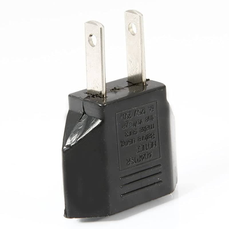 E-U1009618AK EU Europe to US USA Travel Power Plug Adapter Converter (Black, 2-Pack)
