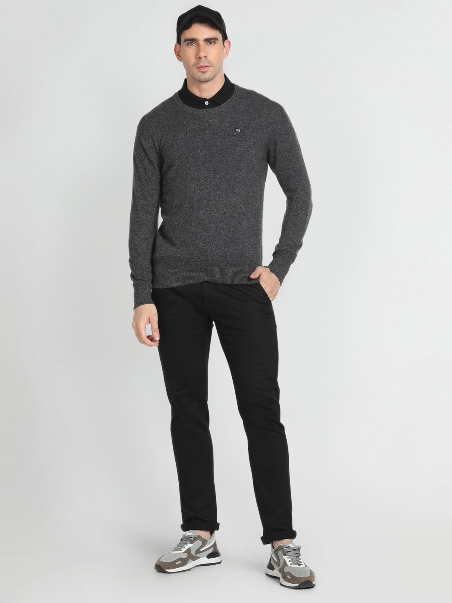 Arrow Sport Charcoal Regular Fit Sweater