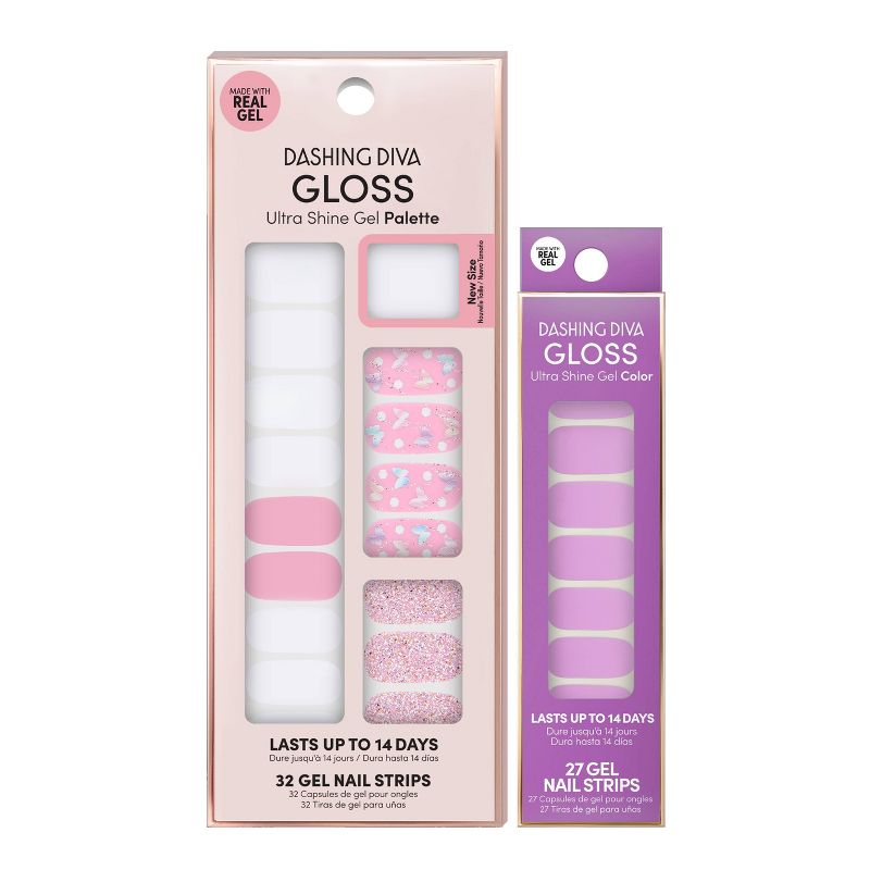 Dashing Diva Gloss Ultra Shine Gel Nail Art Kit - Frillseeker & Enchanted Lilac - 2pk