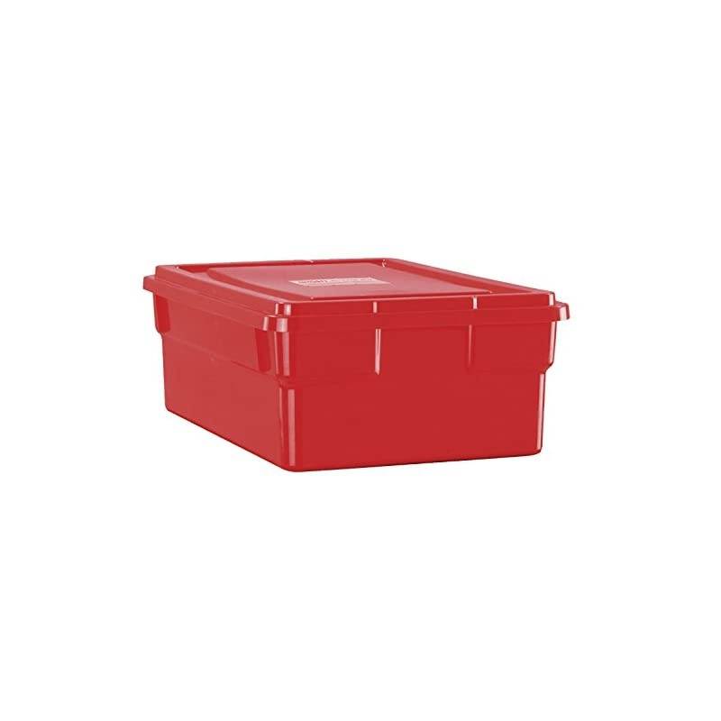 Storage Box with Lid - 16 x 11 x 6 inches - Red