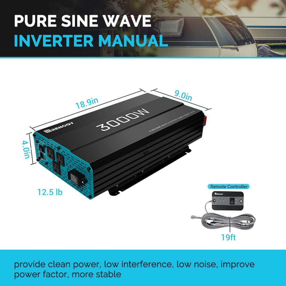 Renogy 3000W 12V Pure Sine Wave Inverter