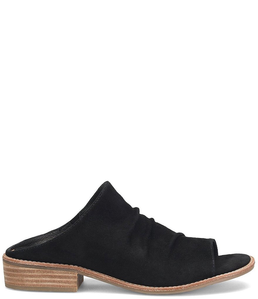 Sofft Netta Suede Stack Heel Peep Toe Mules