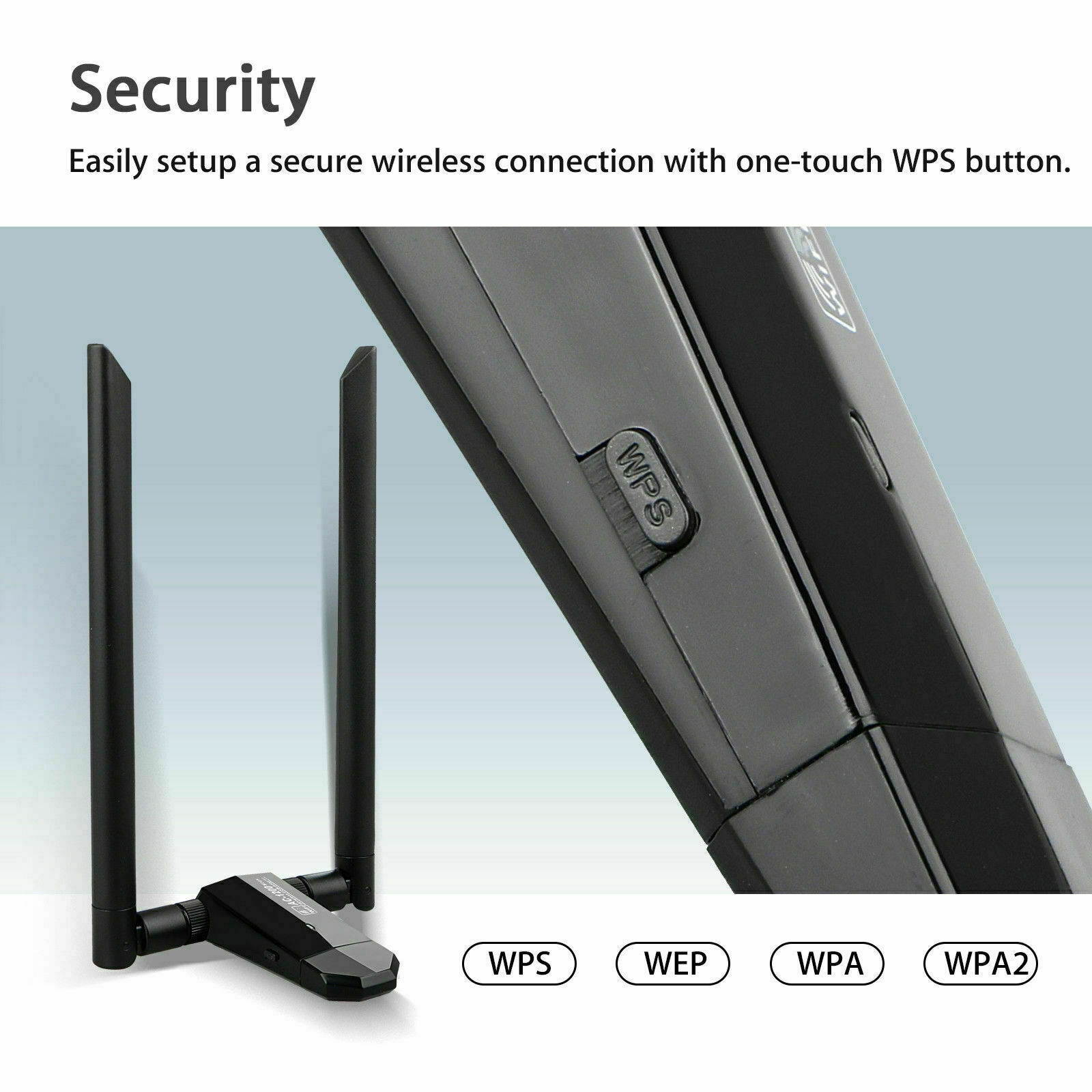 1200Mbps Long Range AC1200 Dual Band 5GHz Wireless USB 3.0 WiFi Adapter Antennas