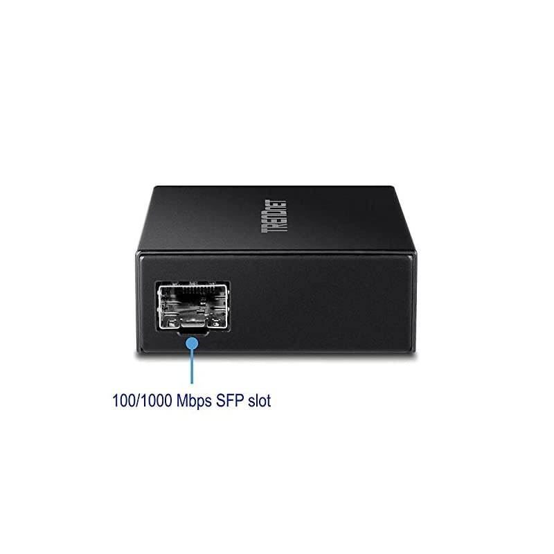 1000BASE-T to SFP Fiber Media Converter, Gigabit Ethernet to SFP Media Converter, 4Gbps Switching Capactiy, TFC-GSFP