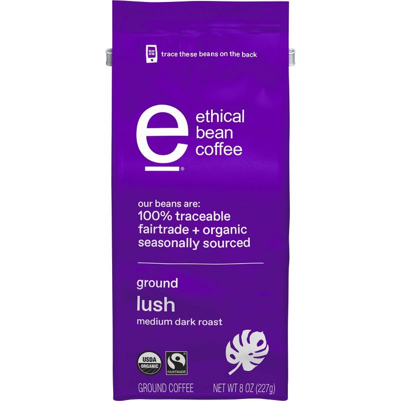 Ethical Bean Coffee Lush Medium Dark Roast Ground Coffee - 8oz