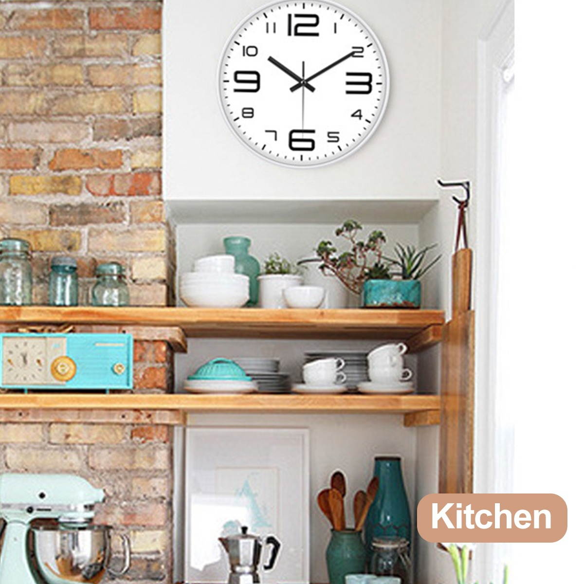 12inch/30cm Black/Golden Wall Clock Silent ABS Wall Clocks-A4