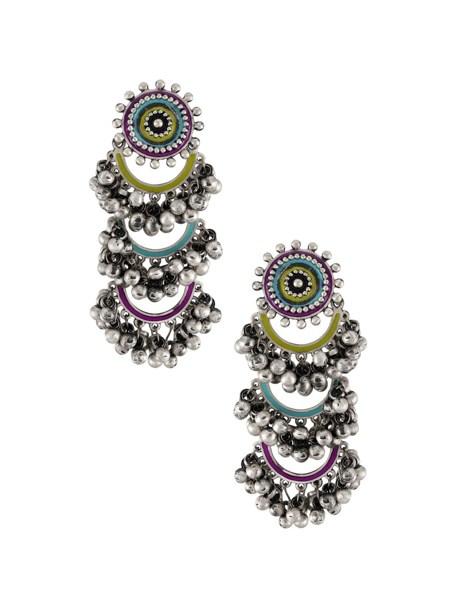Tribe Amrapali 92.5 Sterling Silver Gowri Ghungroo Dangler for Women