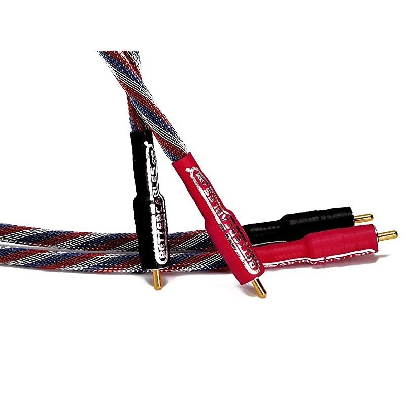 8 Inches  Silver Serpent Patriot Edition RedWhiteBlue RCA Audio Interconnect Cables Stereo Pair 2 Cables HighEnd HighPerformance Premium HiFi Audio