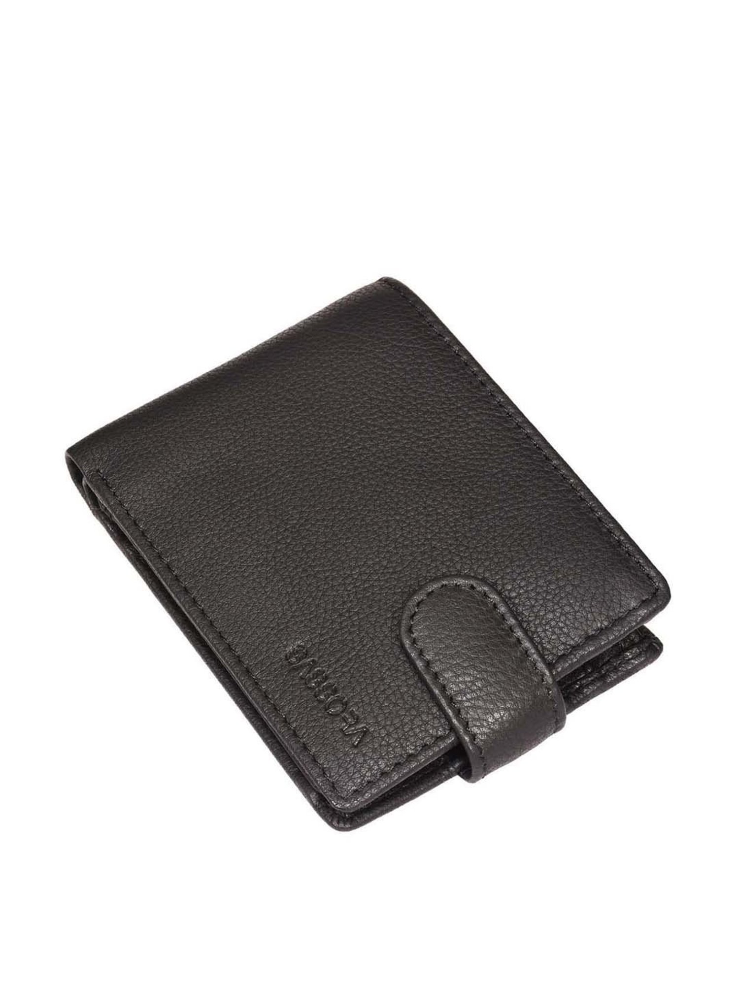 SASSORA Black Casual Leather Rfid Bi-Fold Wallet for Men