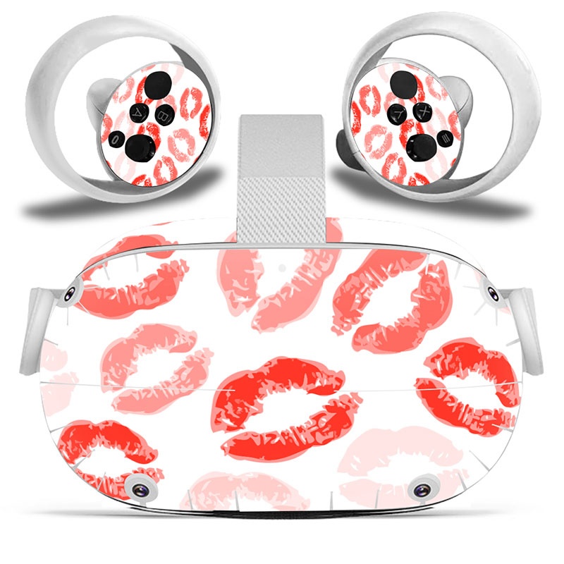 Amify Vinyl Skin Sticker for Oculus Quest 2 VR Headset Controller PVC Decals Cute Cartoon Wrap Cover for Oculus Quest 2 Accessories