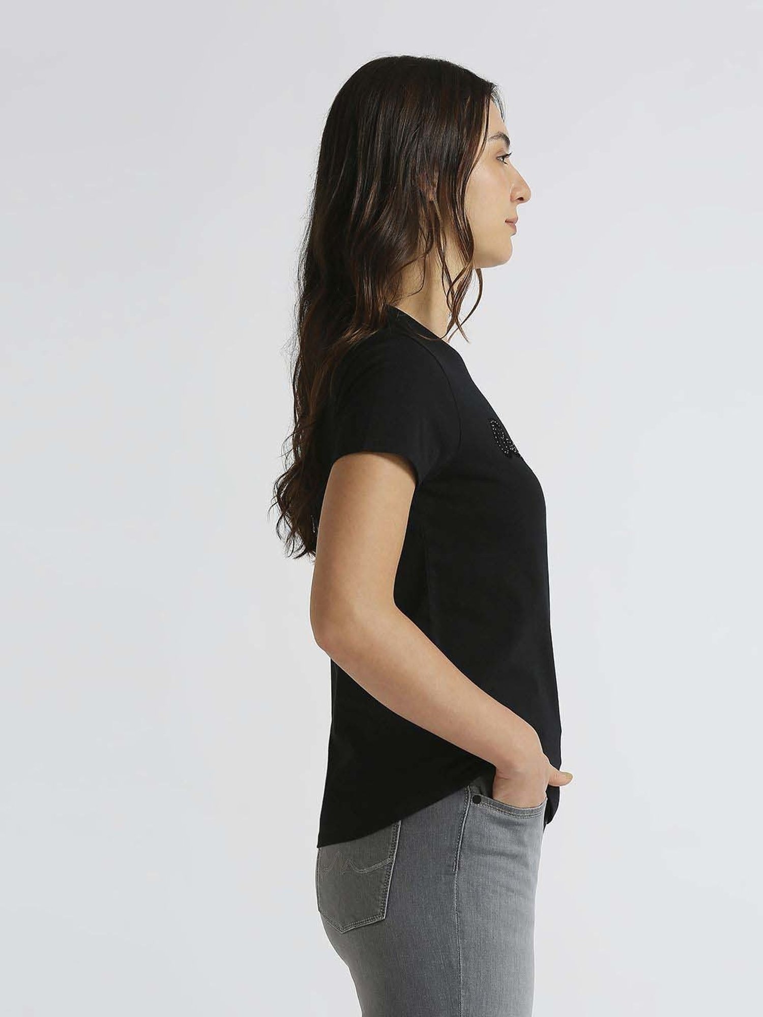 Pepe Jeans Black Cotton Printed T-Shirt