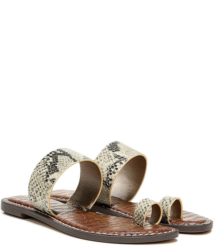 Sam Edelman Gorgene Snake Print Toe Ring Sandals