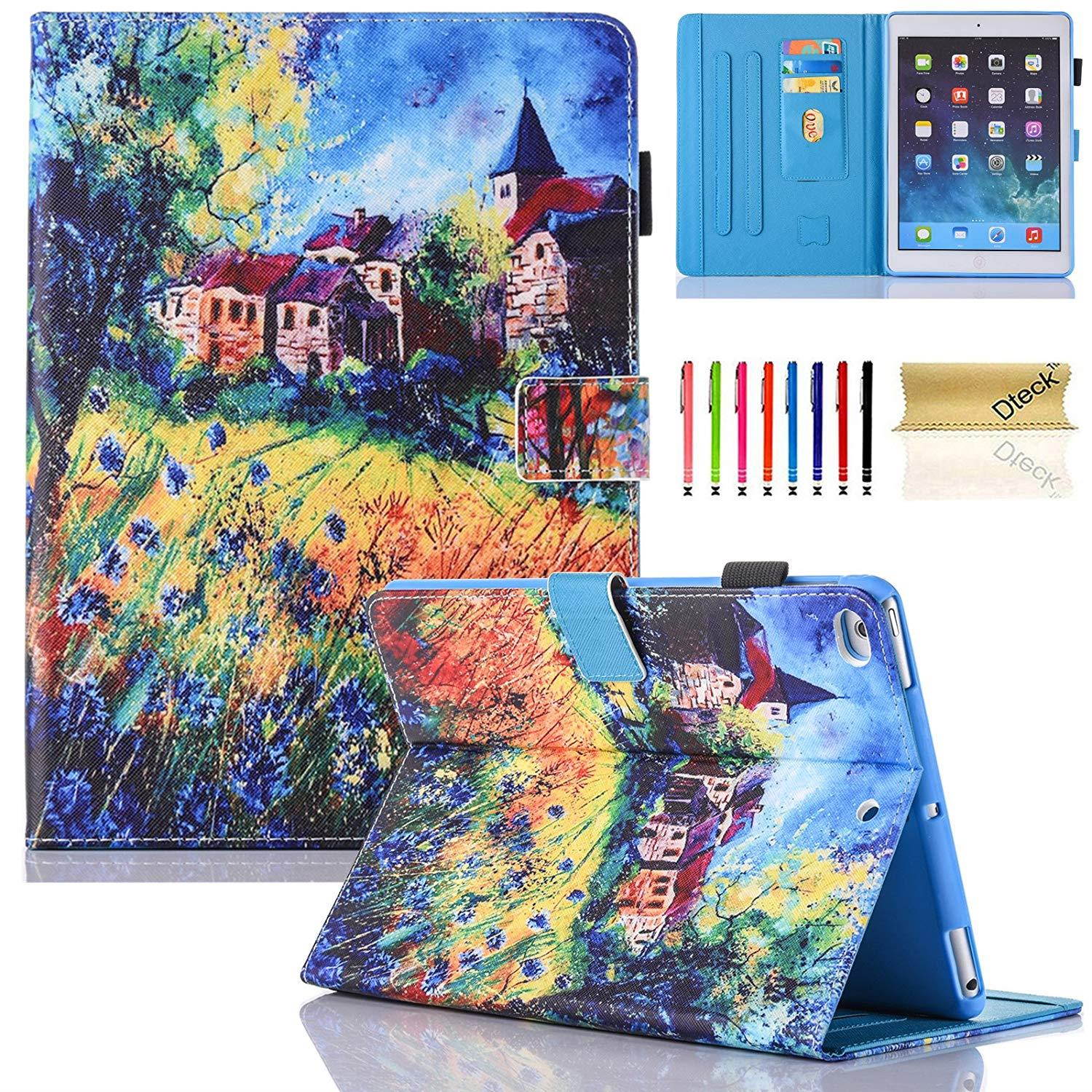 iPad 2018 2017 9.7 Inch Case/iPad Air 2 Case/iPad Air Case,Dteck PU Leather Smart Multi-Angle Stand Protective Cover Auto Wake/Sleep Feature Case for iPad 2017 2018 9.7 Inch,iPad Air 1 2,Town