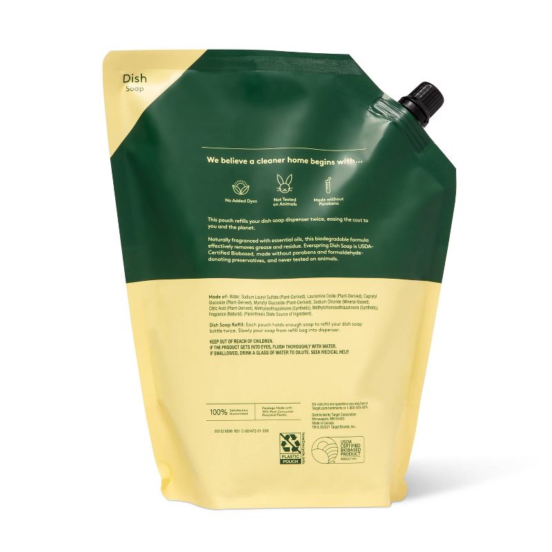 Dish Soap Refill Lemon & Mint - 36 fl oz - Everspring™