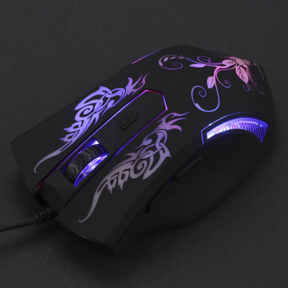 Adjustable 2400DPI 6 Buttons Optical USB Wired Gaming Game Mouse LED for PC Laptop