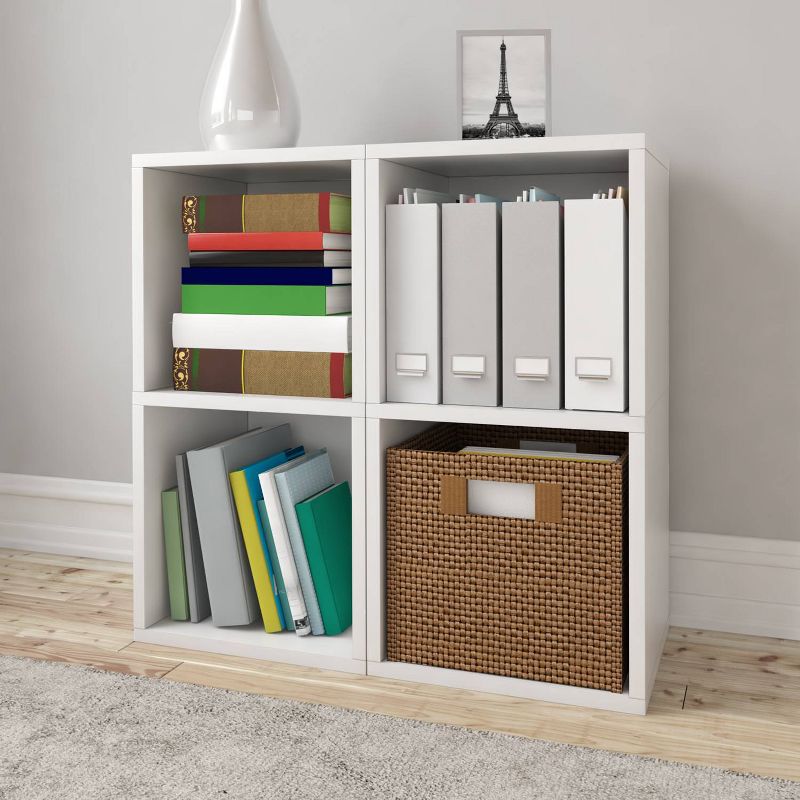 Way Basics Eco 2 Shelf Vinyl Record Storage Bookshelf White
