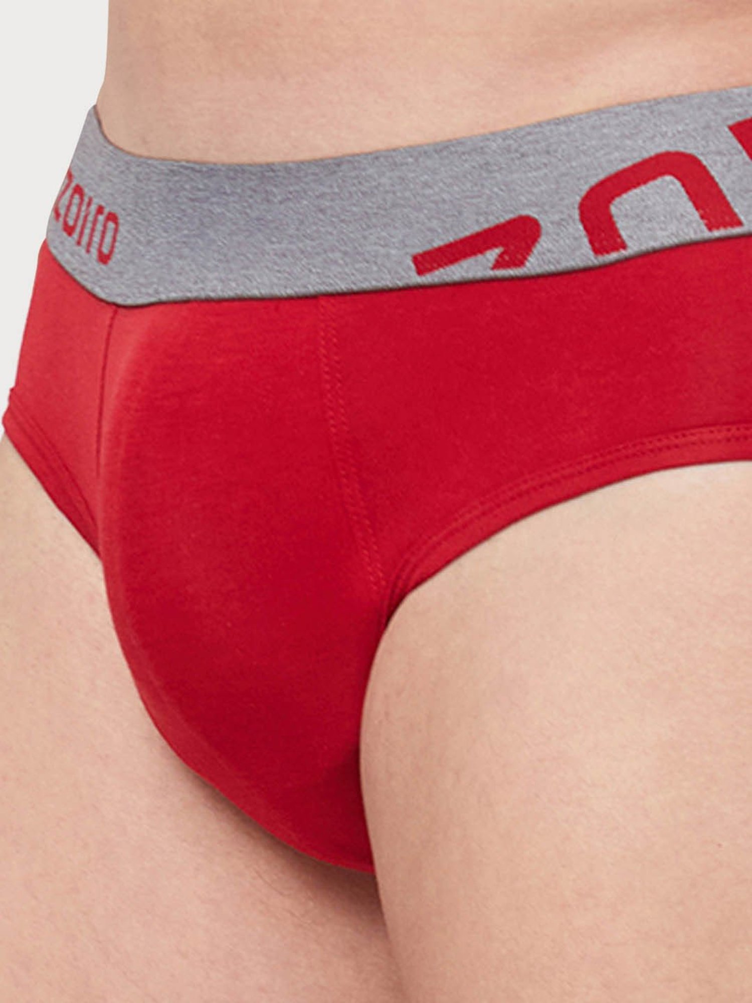 Zoiro Ribbon Red & Sulphur Regular Fit Briefs - Pack Of 2