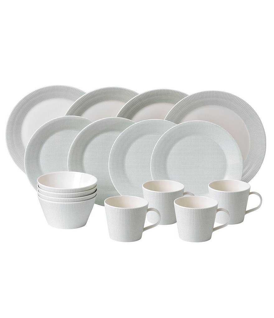 Royal Doulton Pacific Mint Dots 16-Piece Dinnerware Set