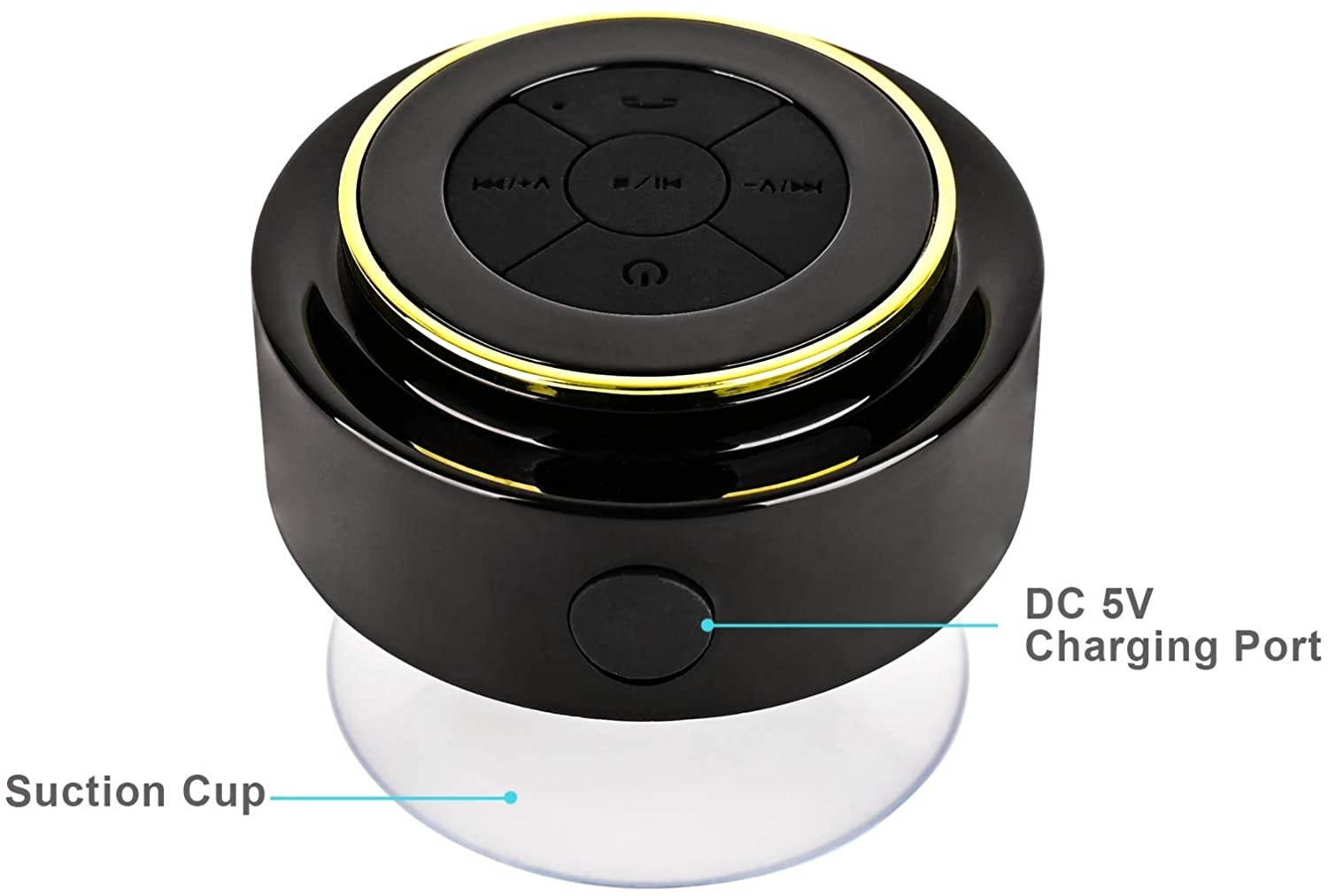 Waterproof Bluetooth Shower Speaker, Portable Wireless Speakerphone with Suction Cup for Outdoor Bathroom Pool Hands-Free Mini Speakers Pairs Easy to Mobile Phones, Tablets, Computers, Radios