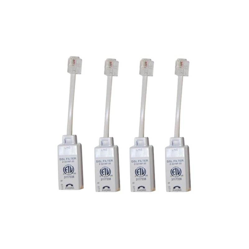 Universally Compatible Inline DSL Phone Filters 4 Pack FLTR4DSL02White