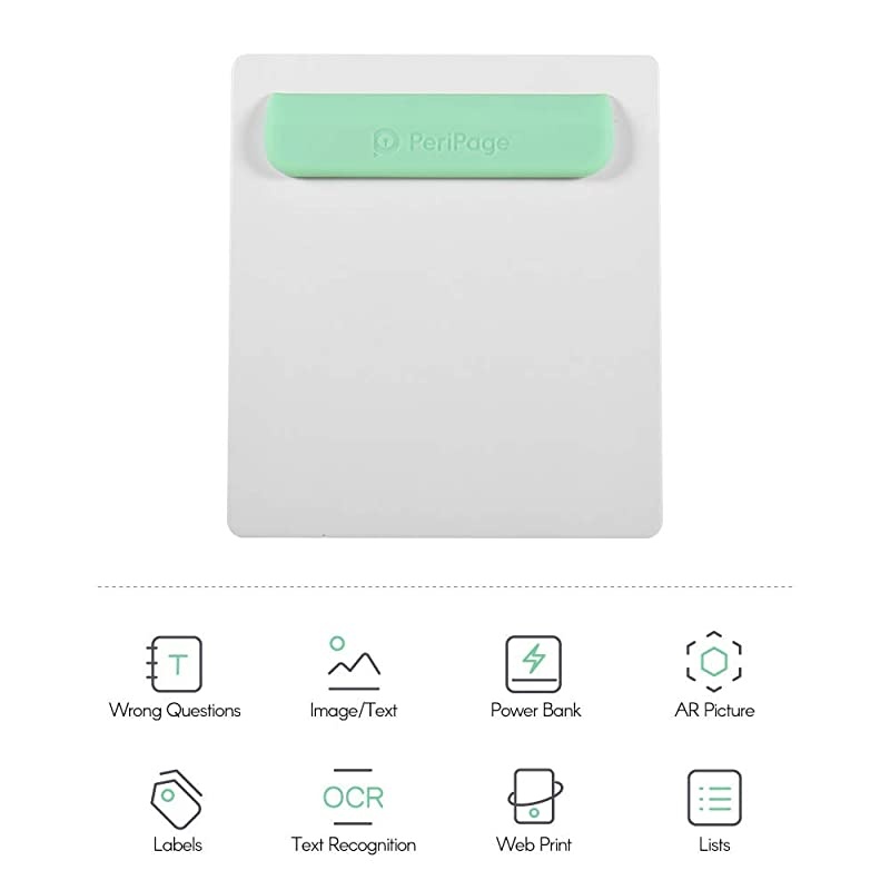 PeriPage A8 Portable Mini Pocket Wireless BT Thermal Printer Clip Design Receipt Label Memo Sticker AR Photo Picture Printer for Android iOS Smartphone Windows 304DPI