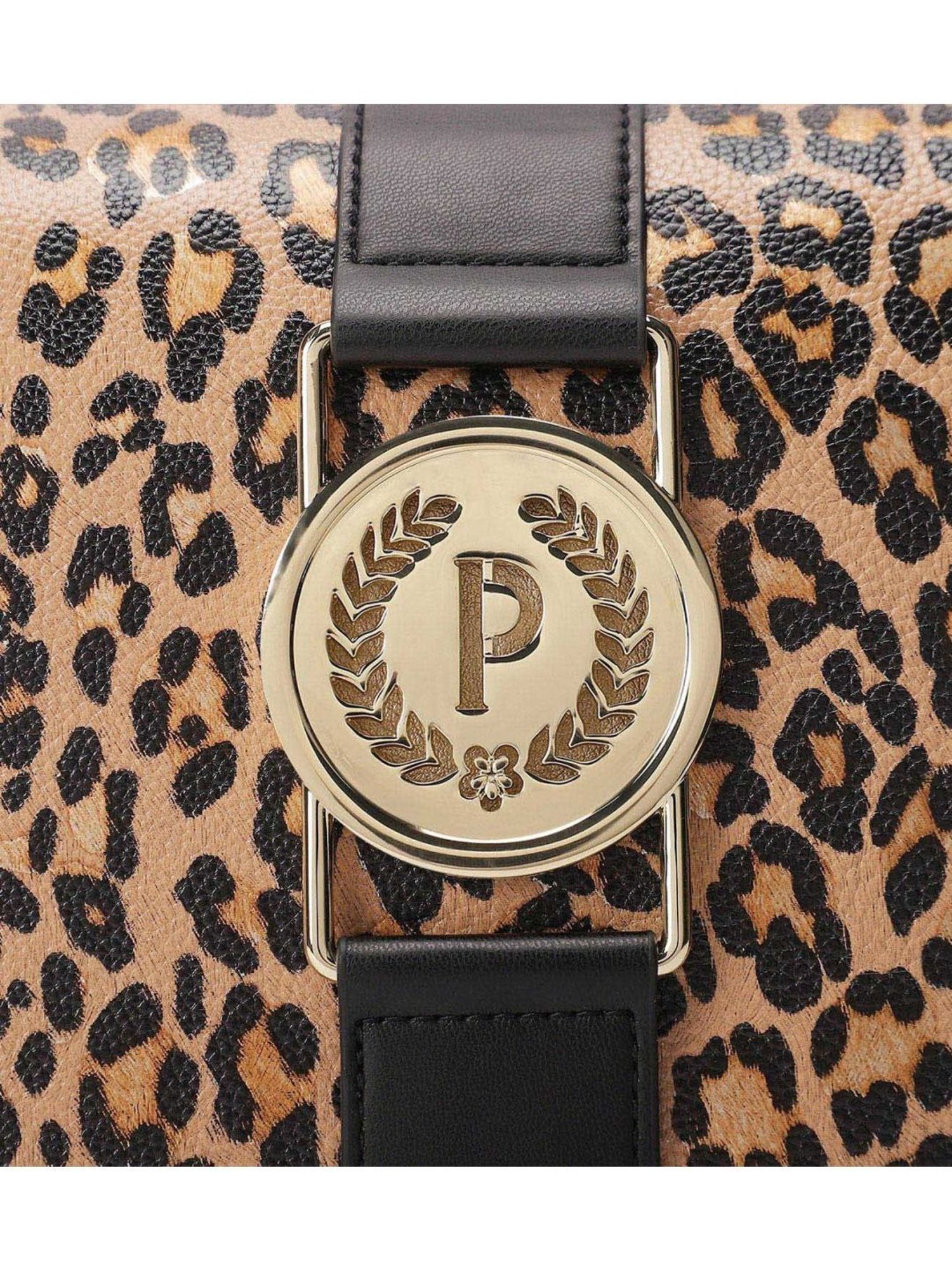 Pollini Brown Animal Effect Large Cross Body Bag