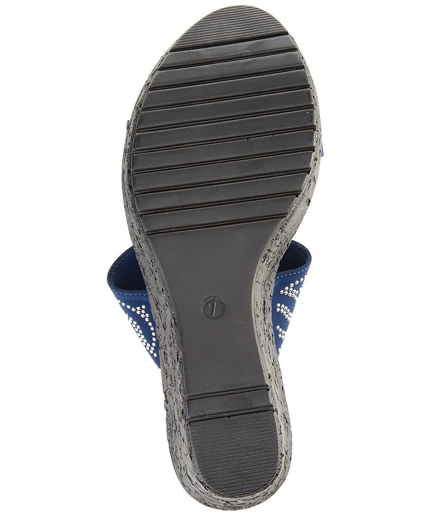 Onex Bernice Embellished Leather Slide-On Wedges