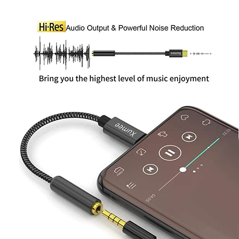 C to 35mm Headphone Adapter Type C to AUX Audio Jack HiRes DAC Dongle Cable Cord Compatible with Pixel 5 4 3 XL Samsung Galaxy S20 FE Ultra S20+ S10 Plus Note 20 5G Note 10