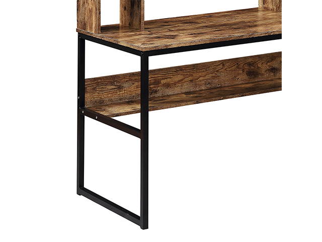 Home Office Computer Desk with Hutch, 47 inch Rustic Office Desk and Modern Writing Desk with Storage Shelves , Vintage and Black Legs,GT53