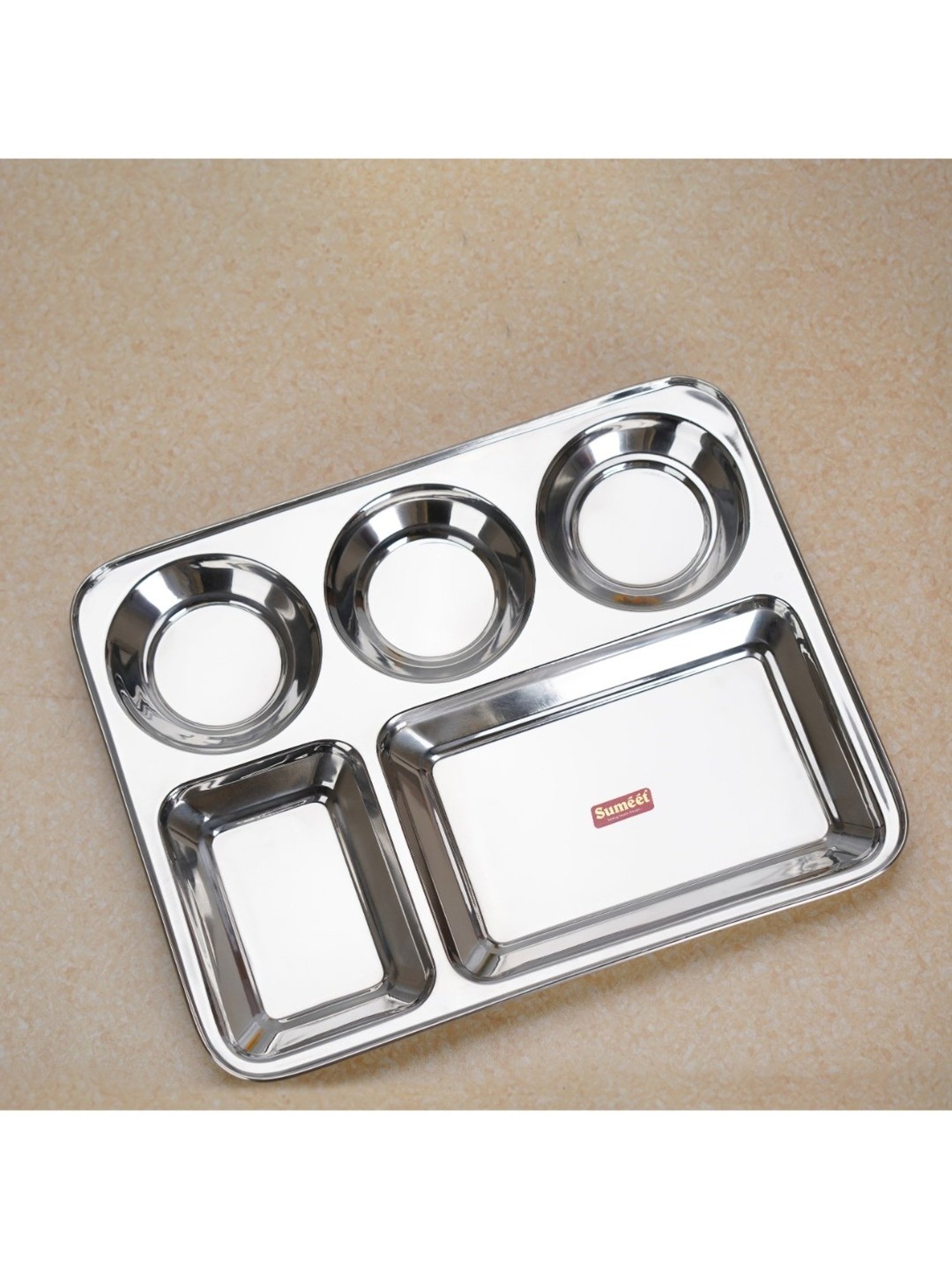 Nestasia Premium Quality Mandala Yellow Spiral Printed Square Shaped Ceramic Plate With Handle