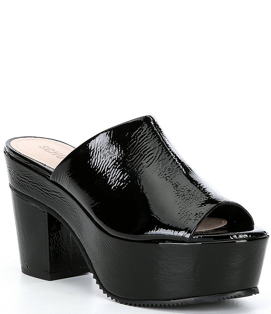Schutz Coryna Peep Toe Patent Platform Sandal