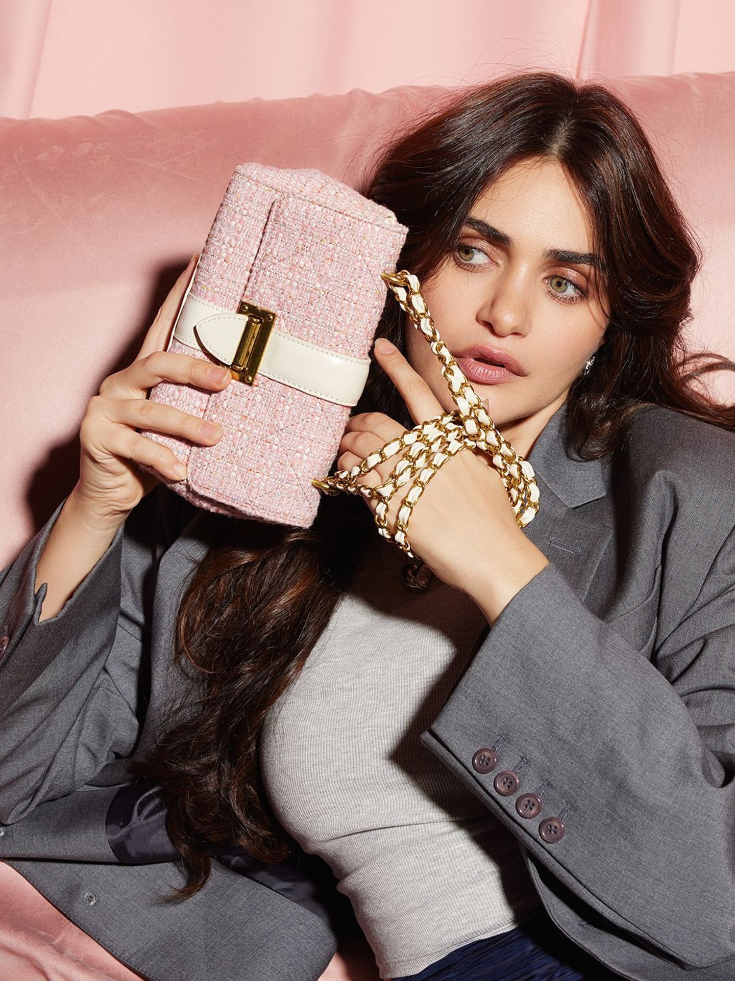 Miraggio Estelle Pink Small Textured Cross Body Bag