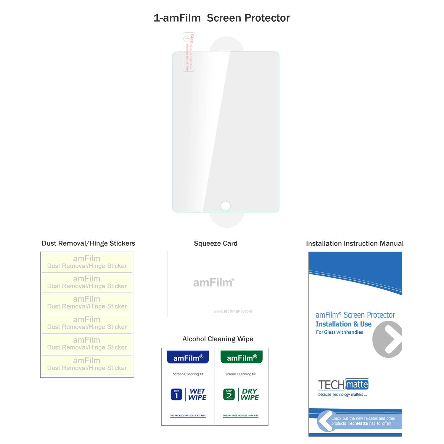 amFilm Glass Screen Protector for iPad Mini 1, 2, 3 Tempered Glass