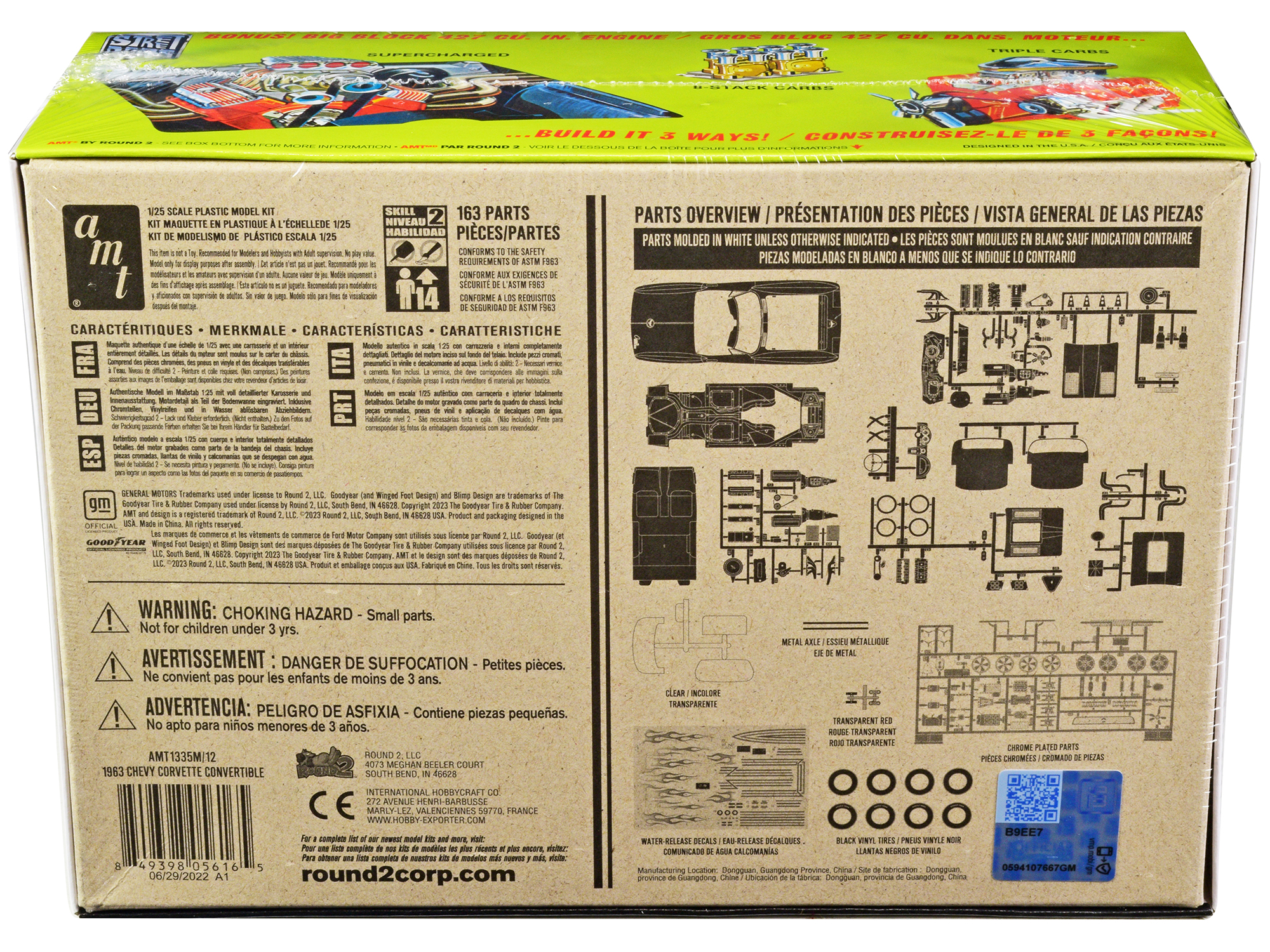 Skill 2 Model Kit 1960 Chevrolet Corvette 7-in-1 Kit 1/25 Scale Model by MPC