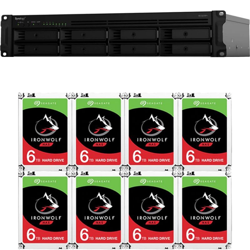 Synology RS1221RP+ RackStation with 32GB RAM and 32TB (8 x 4TB) of Seagate Ironwolf NAS Drives Fully Assembled and Tested By CustomTechSales