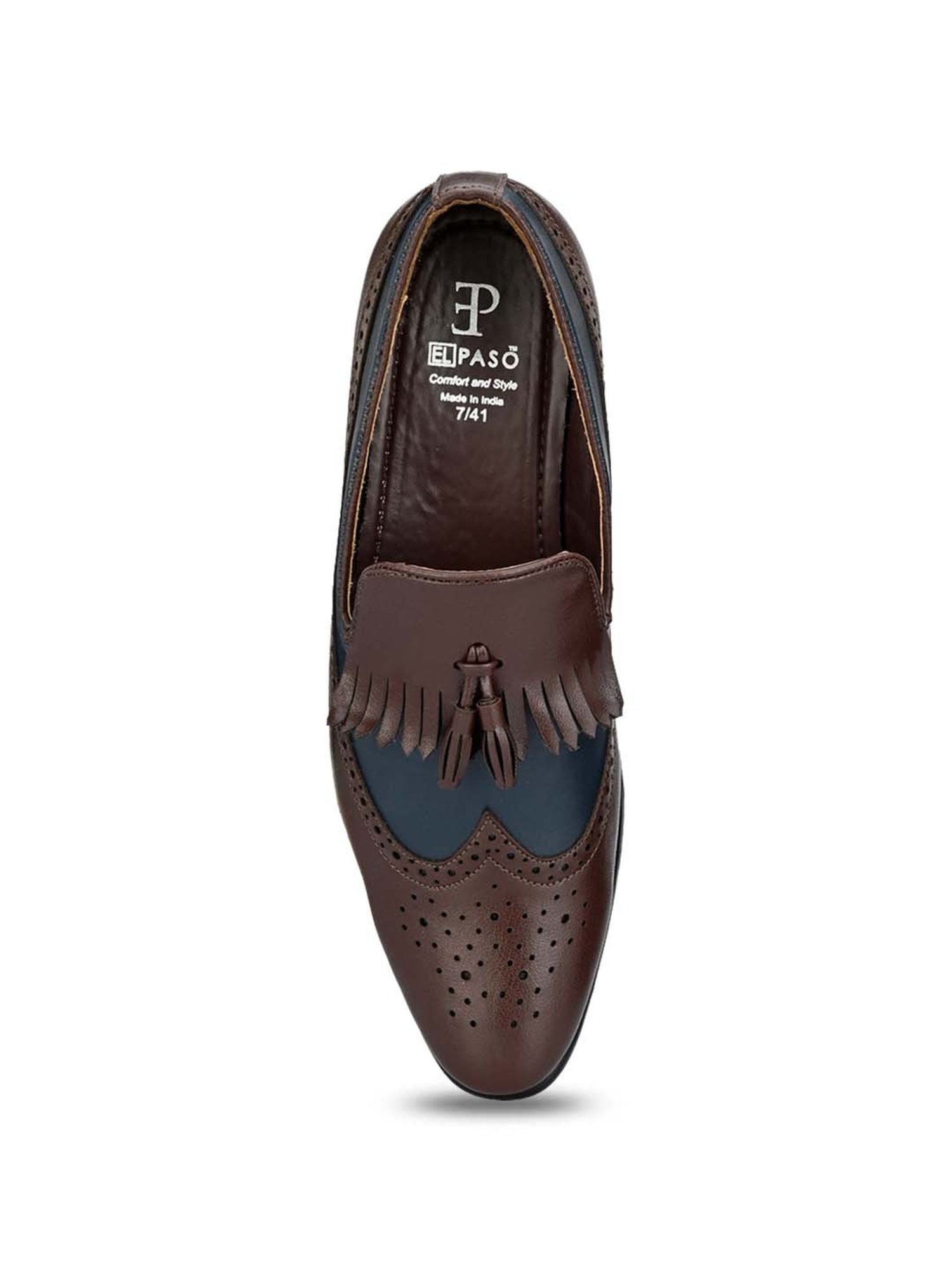 El Paso Men's Brown Formal Moccasins