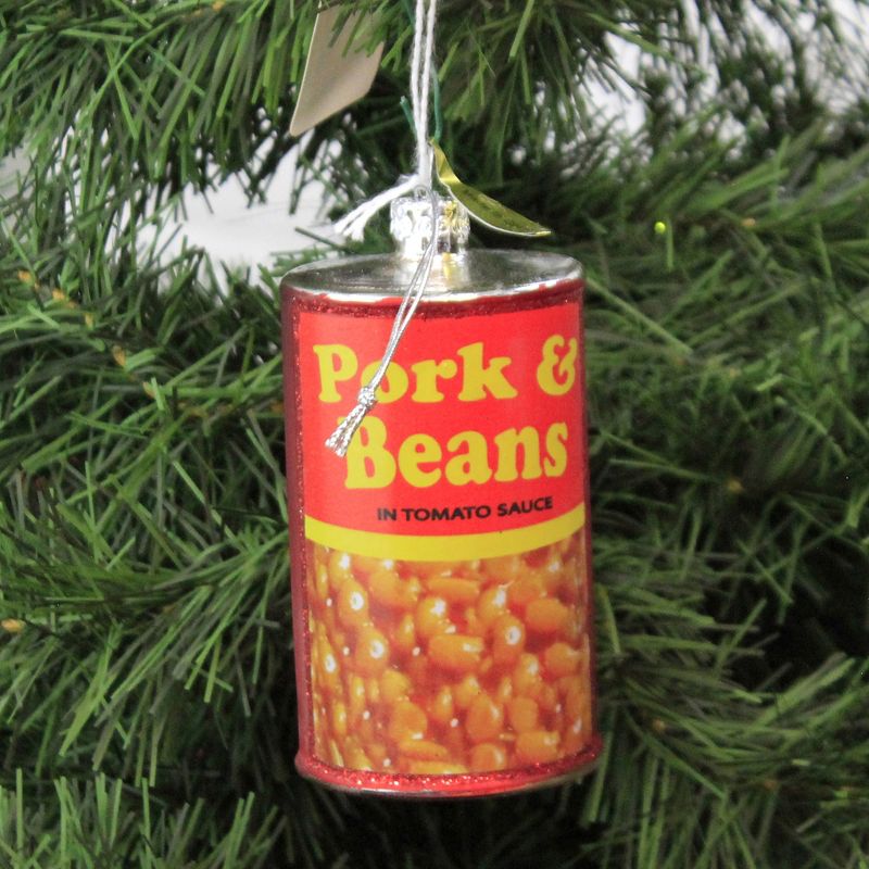 Holiday Ornament 3.75" Can Of Pork & Beans Ornament Dinner Van Camps  -  Tree Ornaments