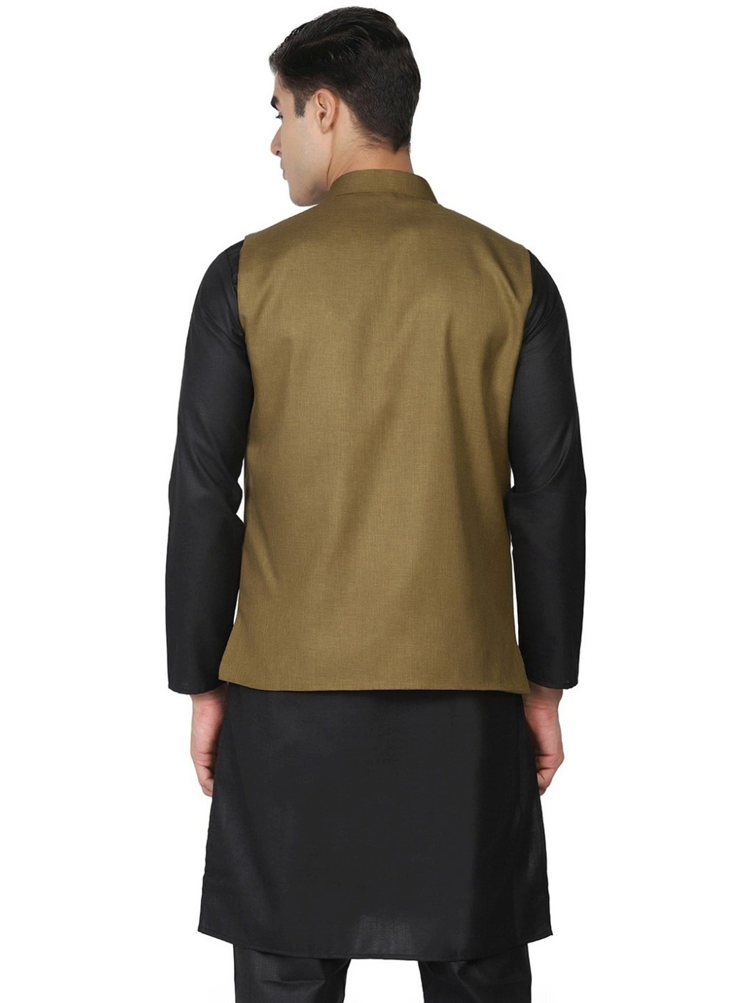 Tahvo Green Satin Slim Fit Nehru Jacket